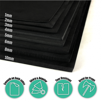 Hard-Lite EVA Foam Sheet Black 02mm